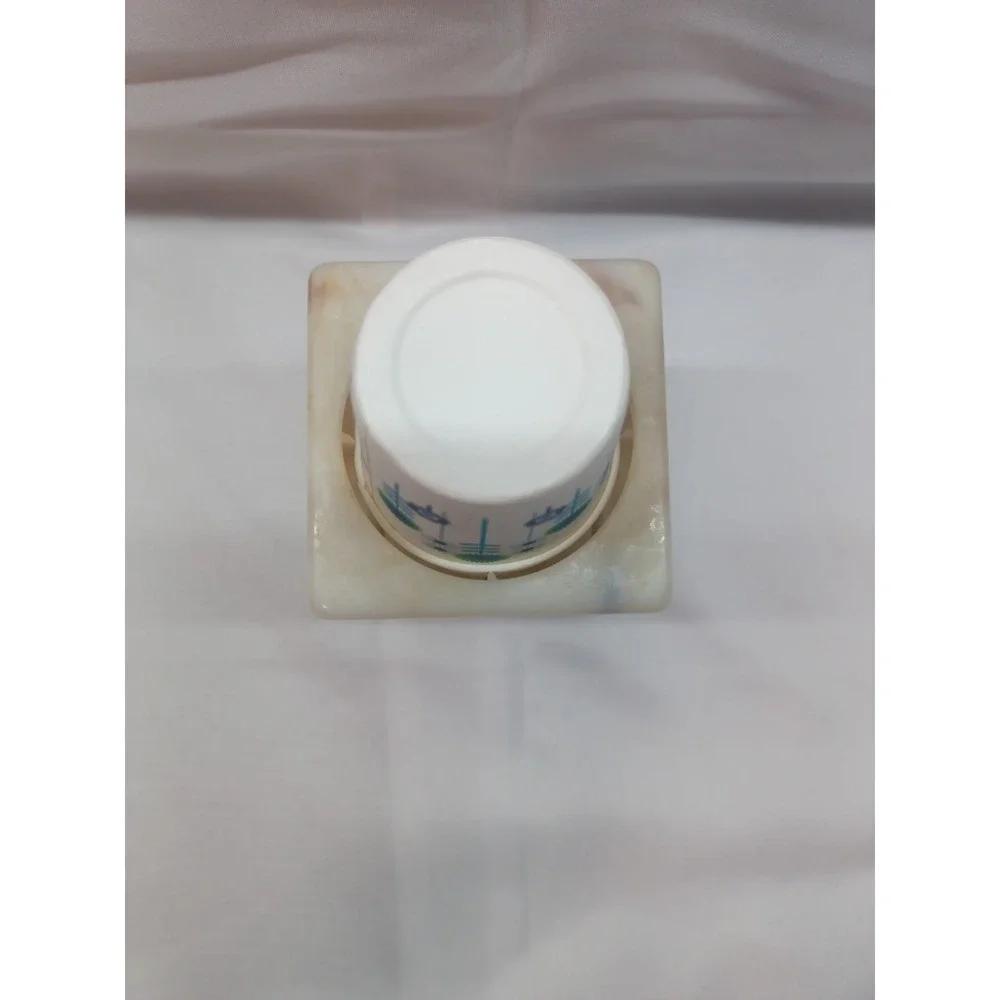 Vintage Dixie Cup Dispenser Countertop Spring Pop-Up Marble Plastic 3 oz Cups